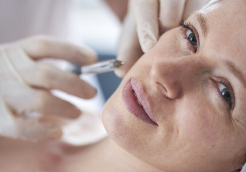 Lady having botox injections